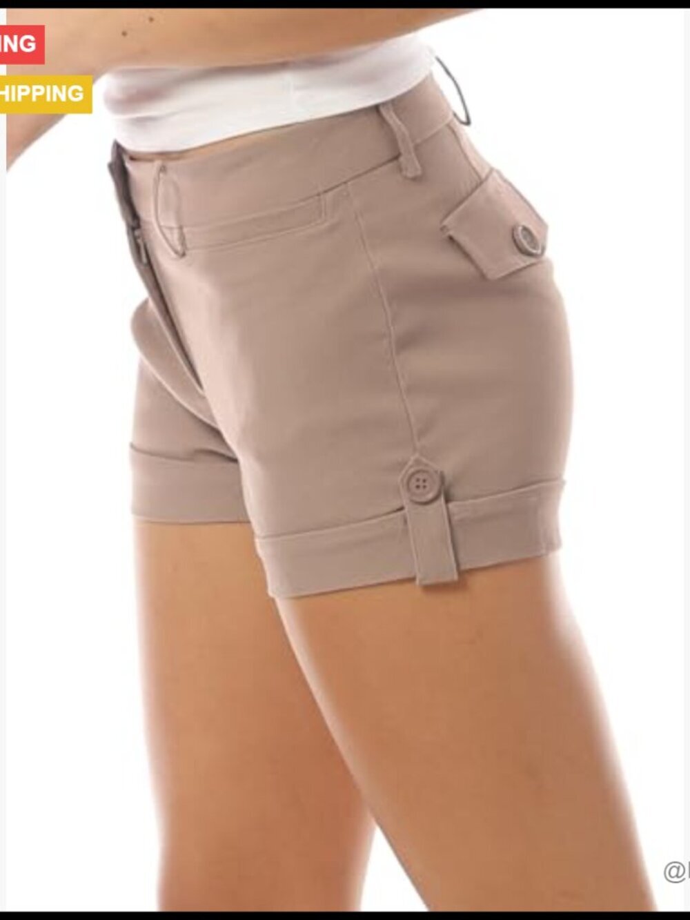 Stretch Comfort Blend Active Shorts with Cuffed Hem and Pockets - Picture 5 of 7